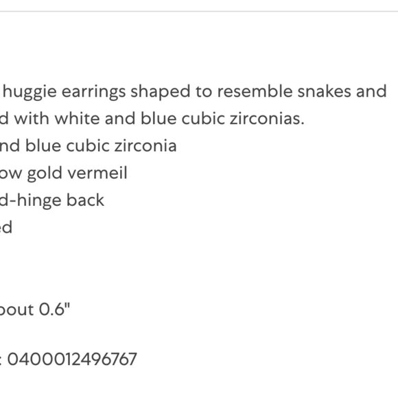 Gabi Rielle 22k gold vermeil and CZ snake huggie earrings - Picture 6 of 6